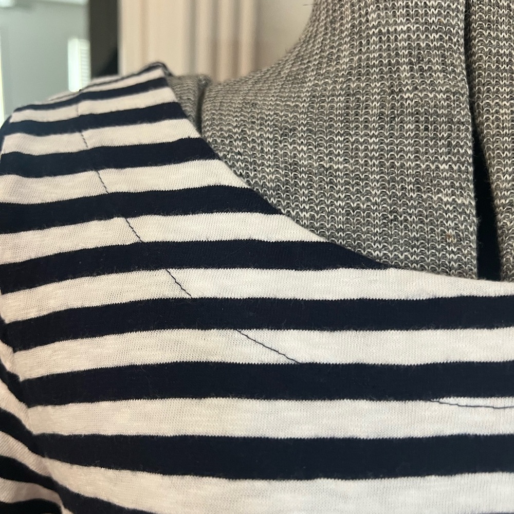 Talbots Classic Black and White Striped Dress - Picture 2 of 4